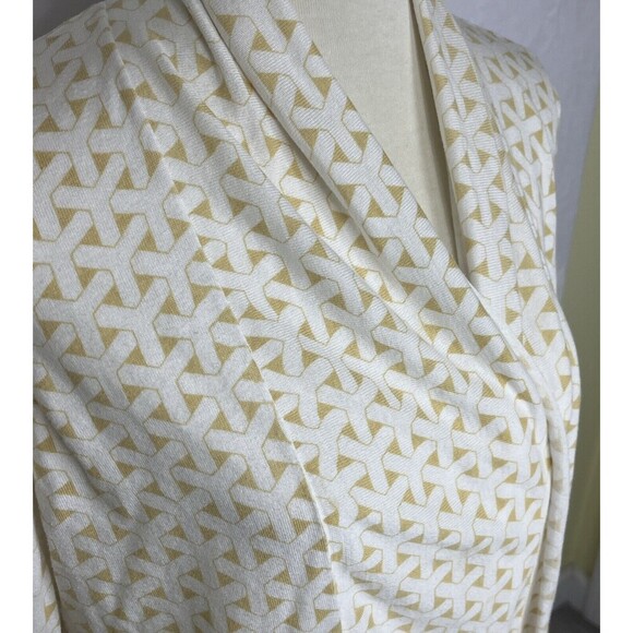 J. McLaughLin Womens Open Front Knit Cardigan Yellow White Size L - Picture 3 of 10